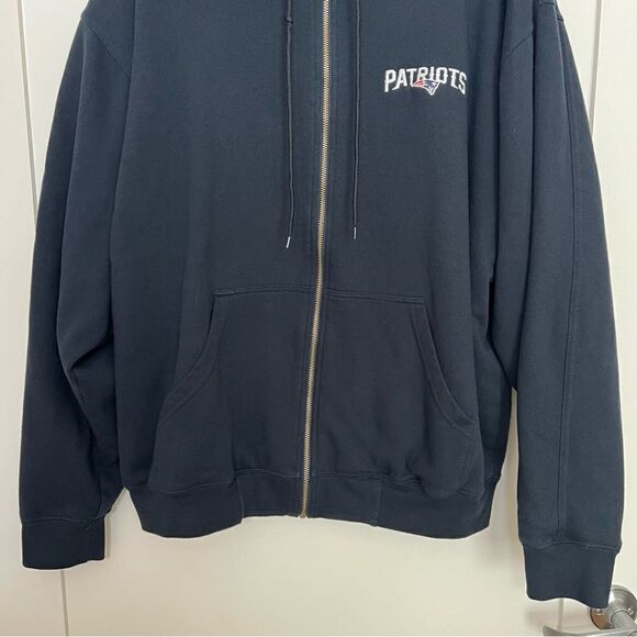 Dunbrooke Jacket Mens XL New England Patriots Blue Red Hooded Zip Cotton Blend - Picture 3 of 14